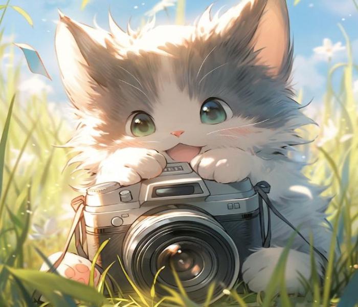 Ảnh mèo chibi cute đáng yêu