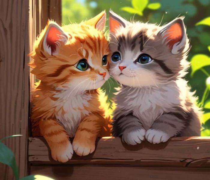 Ảnh mèo chibi cute đáng yêu