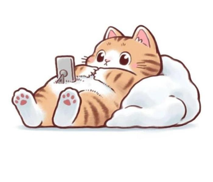 Ảnh mèo mập chibi cute đáng yêu