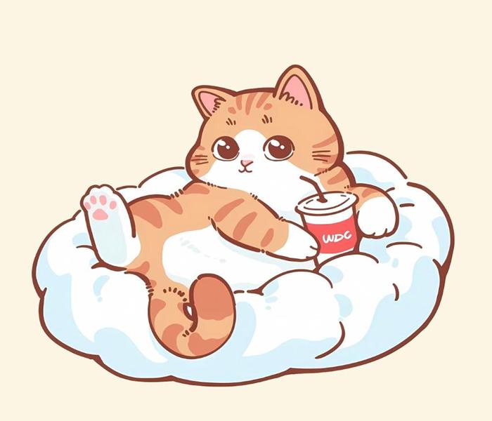 Ảnh mèo mập chibi cute đáng yêu