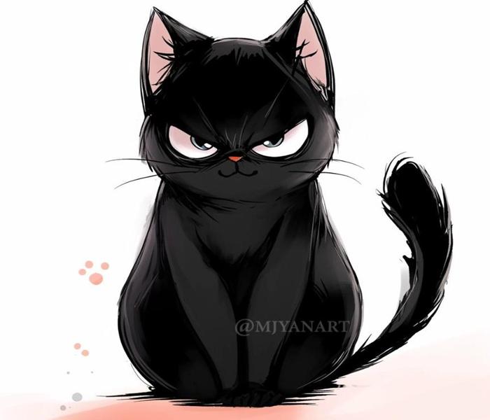 Hình ảnh mèo đen anime ngầu