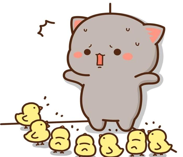 Hình ảnh con mèo đứng chibi đáng yêu