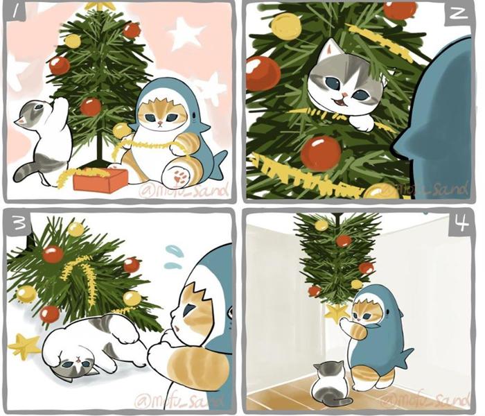 Ảnh mèo noel cute