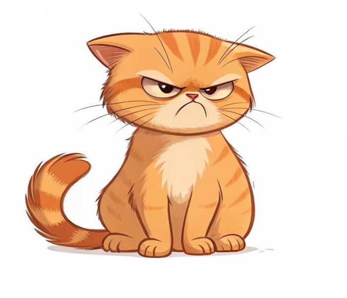 Hình ảnh mèo hoạt hình cute buồn