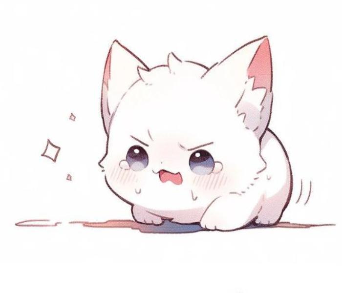 Hình ảnh mèo hoạt hình cute buồn