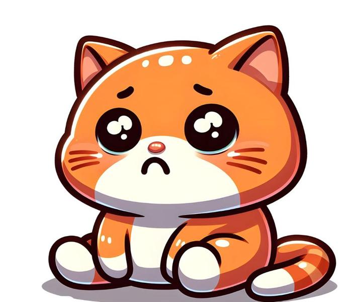 Hình ảnh mèo hoạt hình cute buồn