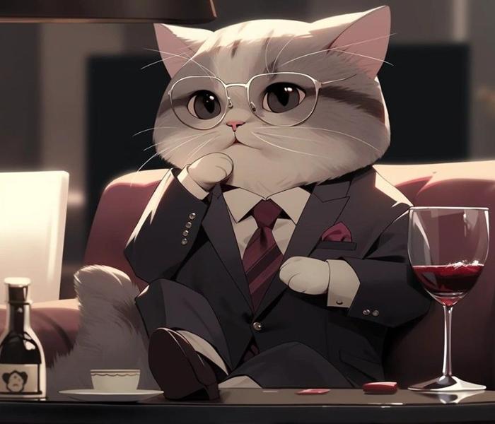 Ảnh mèo ngầu chibi dễ thương