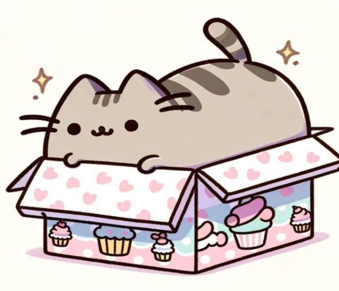 Hình ảnh mèo Pusheen chibi cute xinh