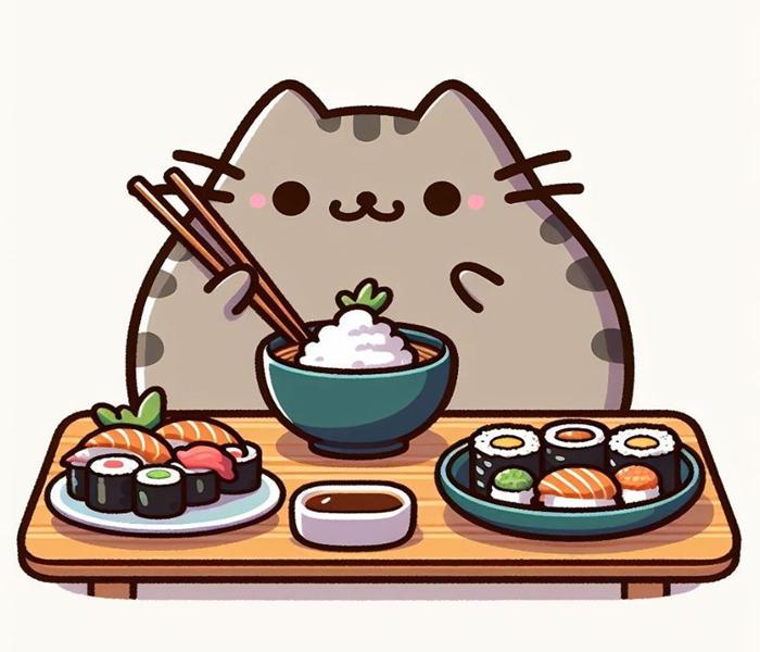 Hình ảnh mèo Pusheen chibi cute xinh