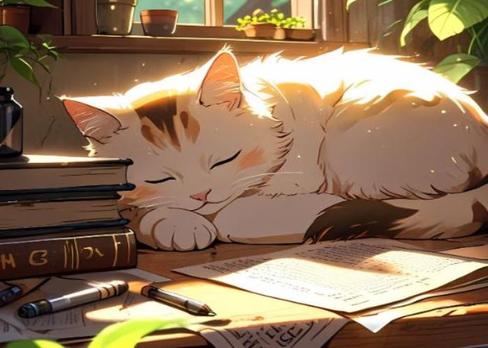 Hình ảnh mèo tam thể cute chibi hoạt hình