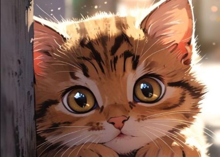 Hình ảnh mèo tam thể cute chibi hoạt hình