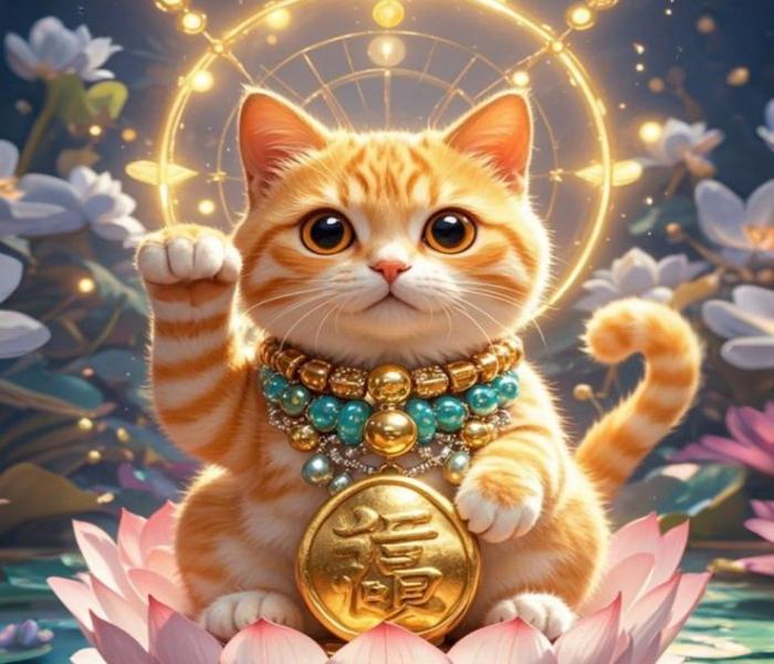 Hình ảnh mèo thần tài đẹp may mắn làm avatar