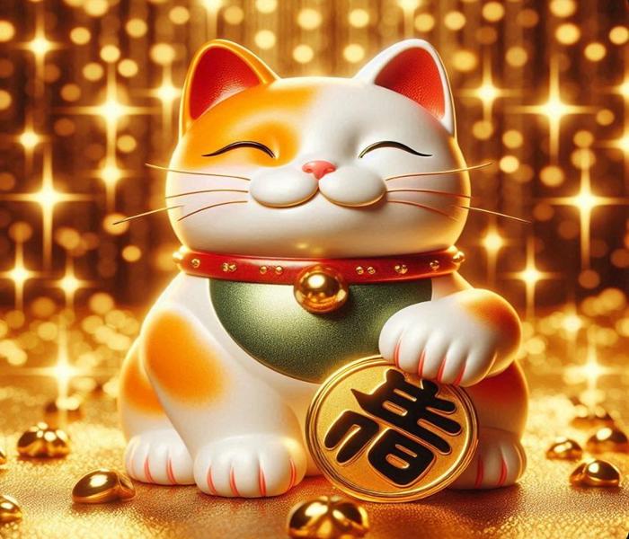 Hình ảnh mèo thần tài đẹp may mắn làm avatar