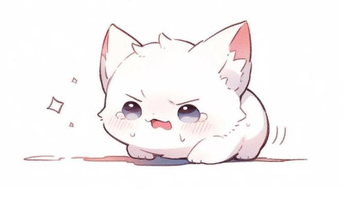 Hình ảnh mèo trắng chibi đáng yêu