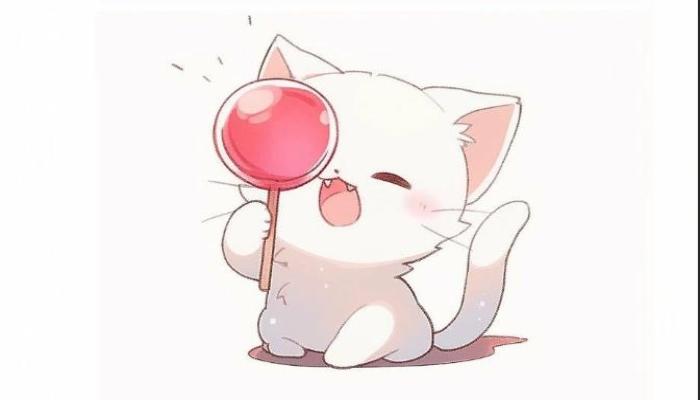Hình ảnh mèo trắng chibi đáng yêu