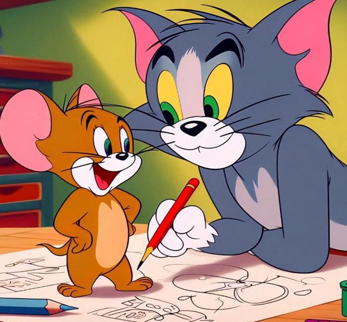 Hình ảnh mèo Tom và Jerry cute ngộ nghĩnh