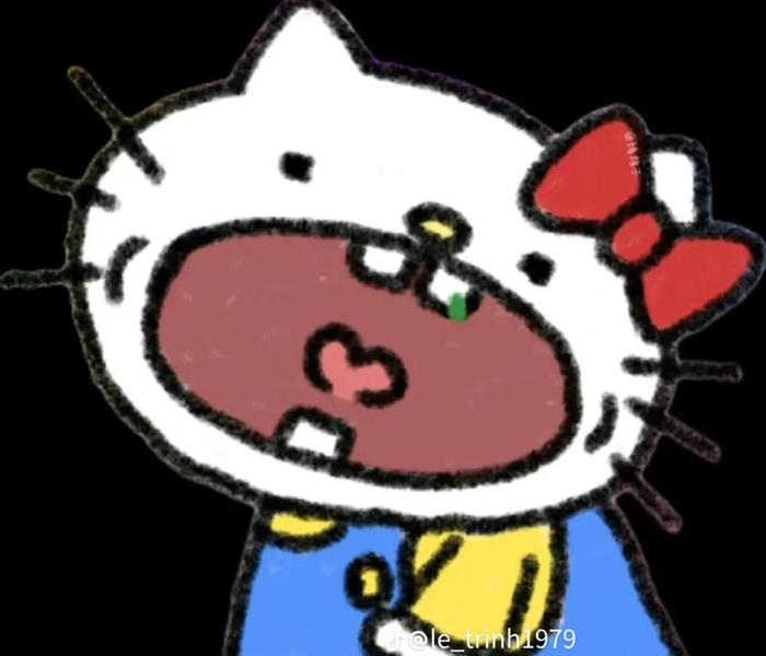 Hình vẽ mèo Hello Kitty cute hoạt hình