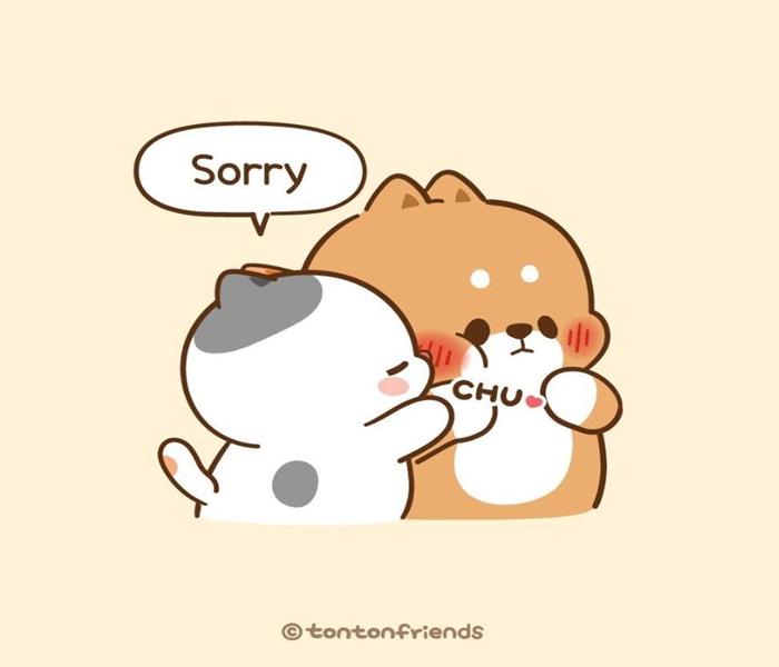 Hình mèo đôi chibi cute
