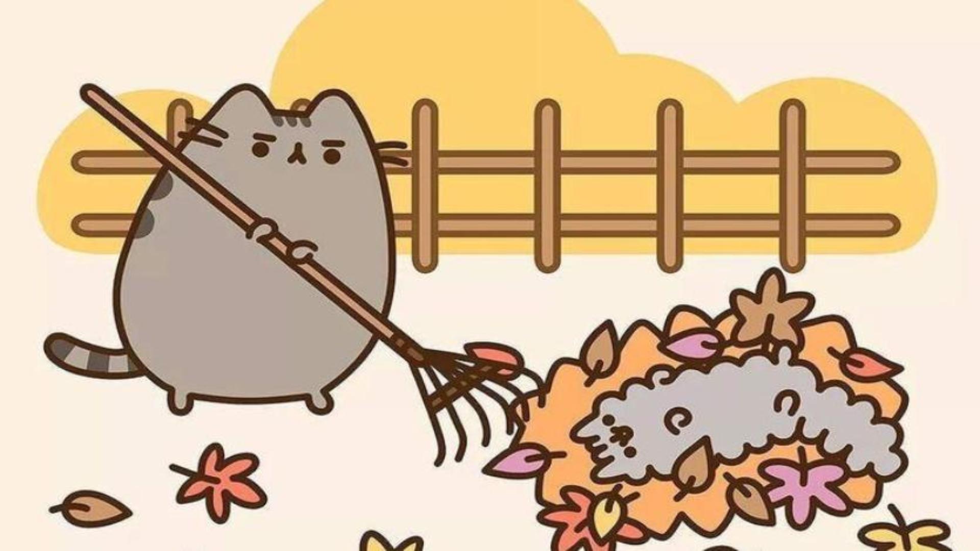 Hình nền mèo pusheen cute cho máy tính