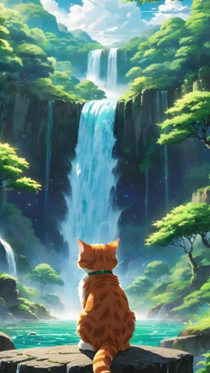 Hình nền mèo anime cho điện thoại