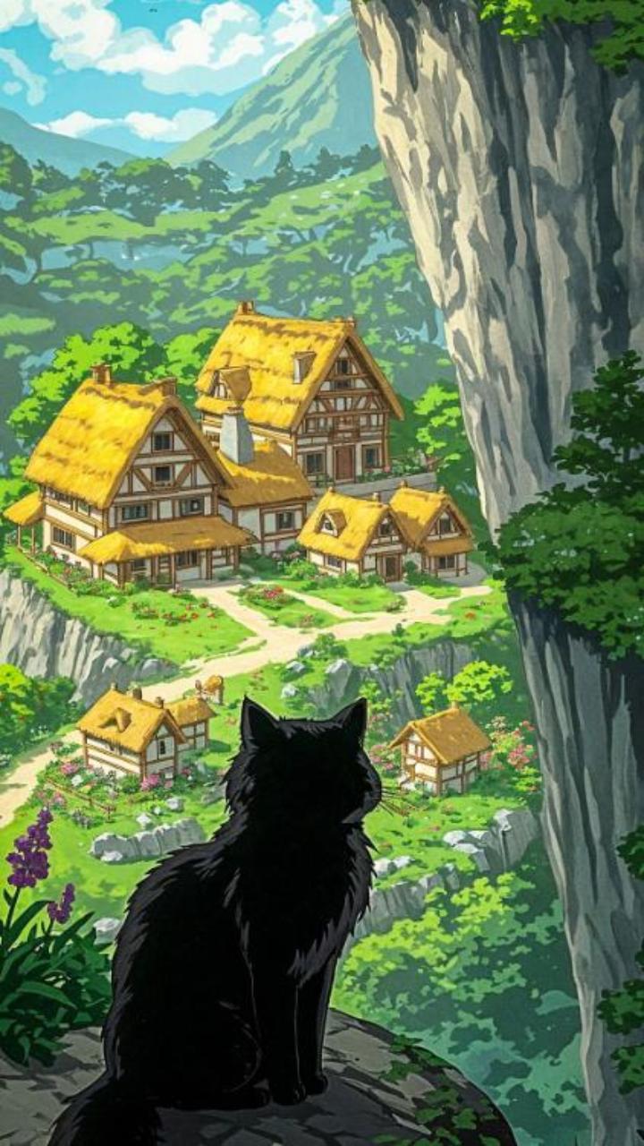 Hình nền mèo anime cho điện thoại