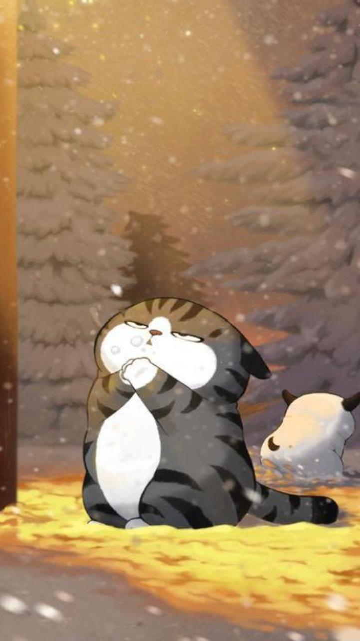 Hình nền mèo chibi anime cho ĐT