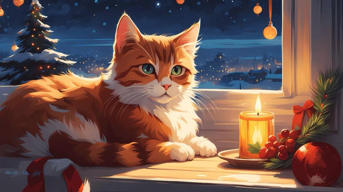 Hình nền máy tính ảnh mèo chibi cute đáng yêu
