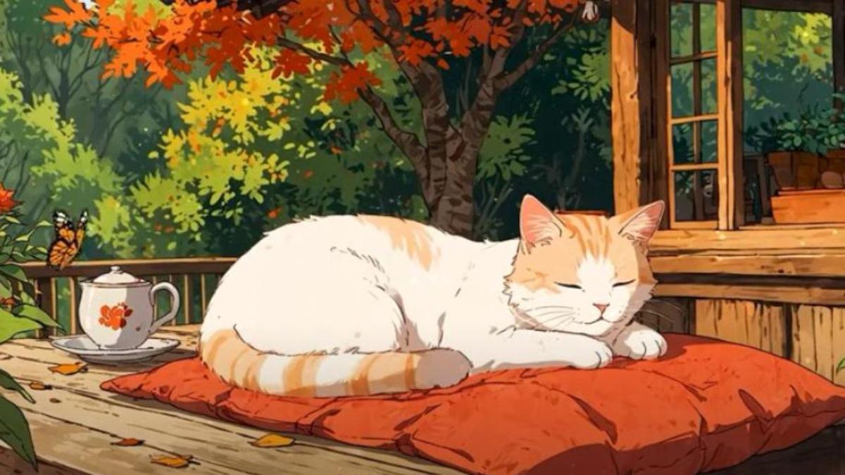 Hình nền máy tính ảnh mèo chibi cute đáng yêu