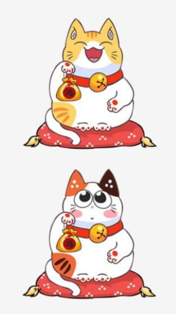 Hình nền mèo thần tài may mắn cute cho điện thoại
