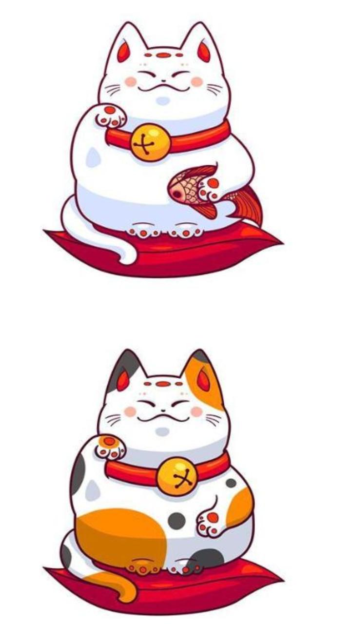Hình nền mèo thần tài may mắn cute cho điện thoại