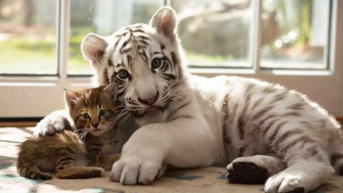 Hình nền mèo và hổ cho máy tính cute