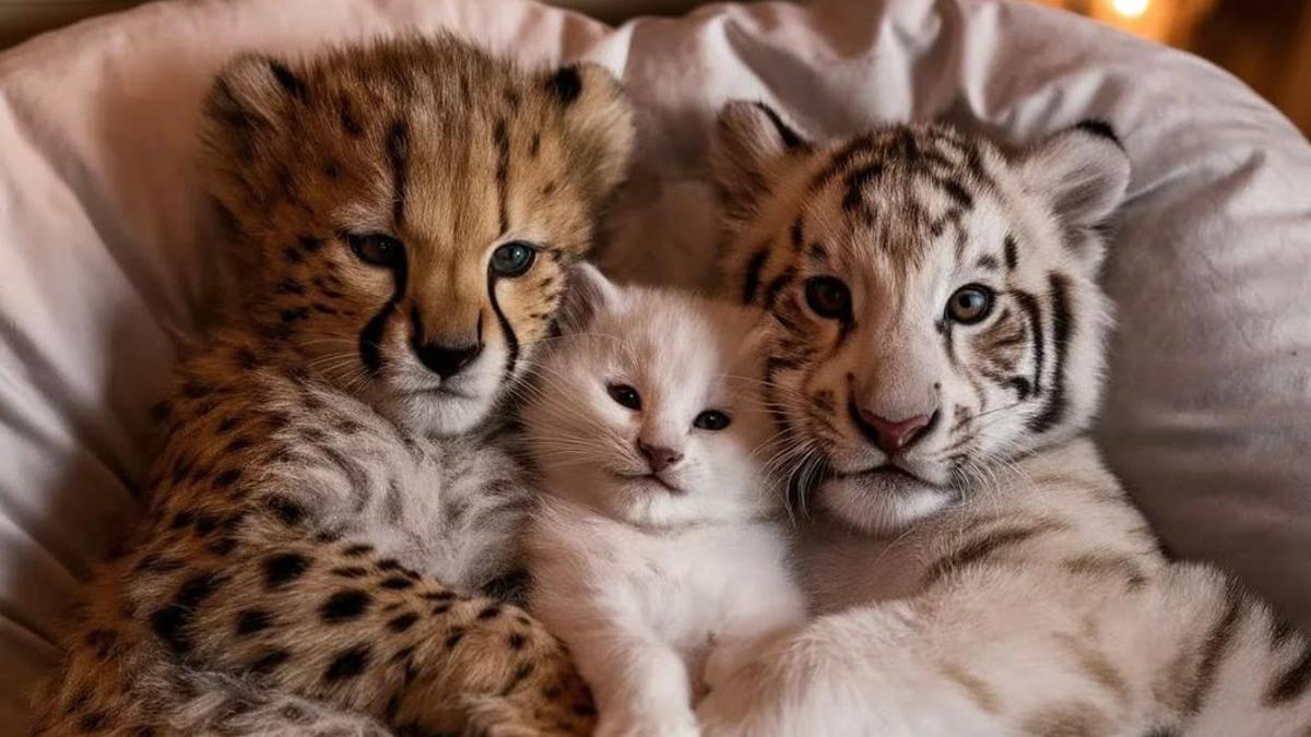 Hình nền mèo và hổ cho máy tính cute