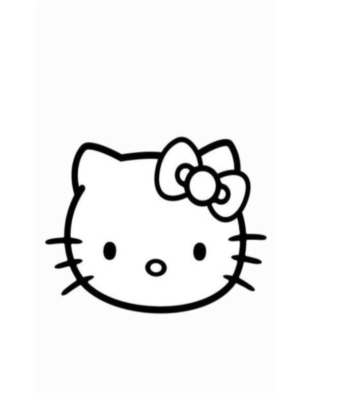 Tranh tô màu mèo hoạt hình Hello Kitty