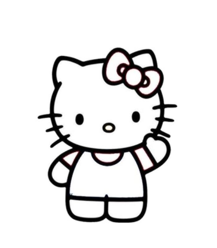Tranh tô màu mèo hoạt hình Hello Kitty