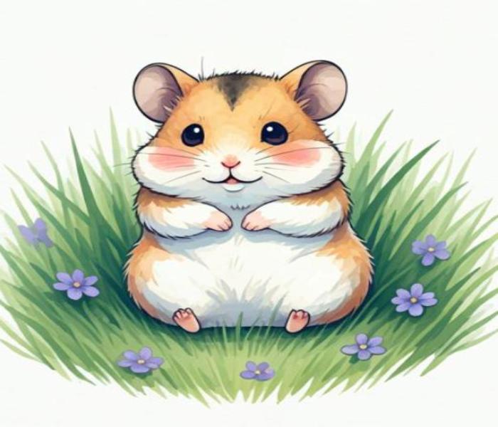 Hình vẽ con chuột hamster đáng yêu