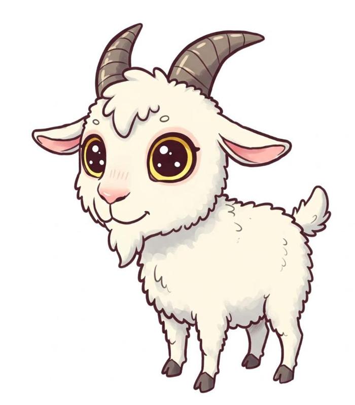 Hình ảnh con dê chibi anime xinh
