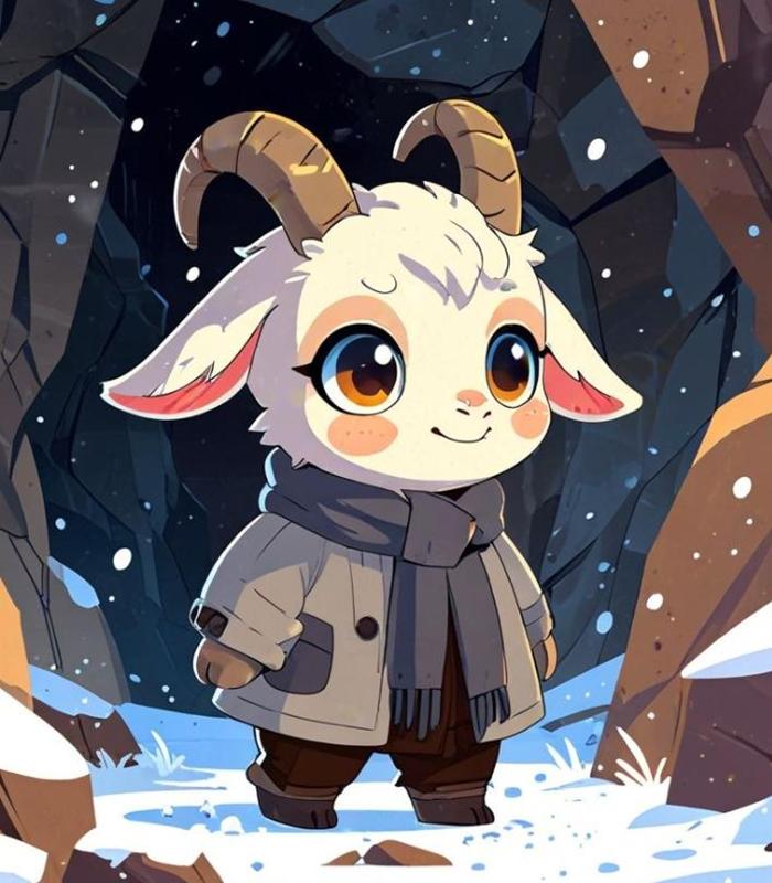 Hình ảnh con dê chibi, anime cute