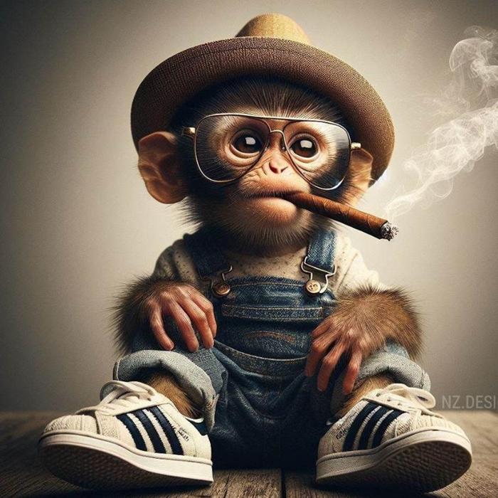 Hình ảnh khỉ hút thuốc ngầu