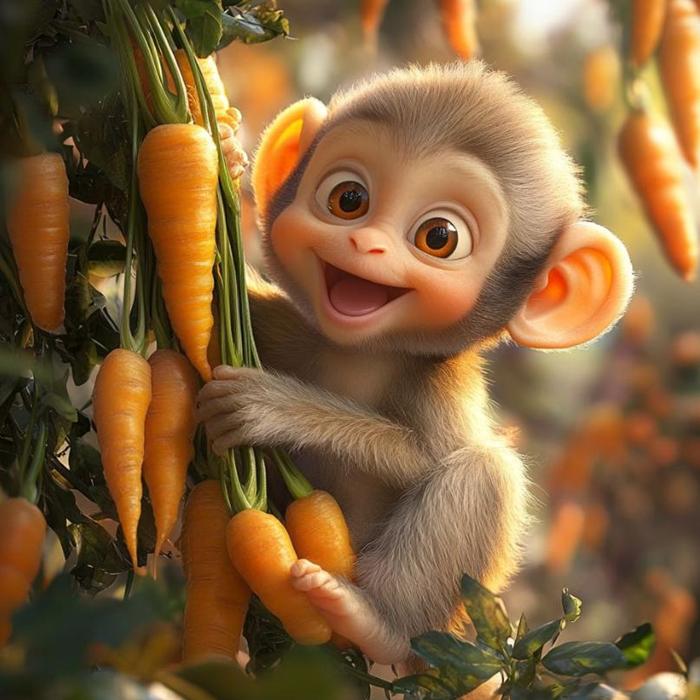 Hình con khỉ cute chibi anime