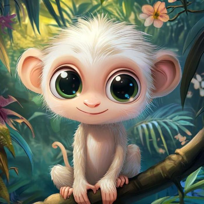 Hình con khỉ cute chibi anime