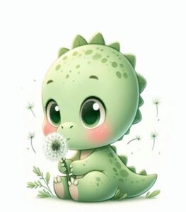 Hình ảnh con khủng long chibi cute