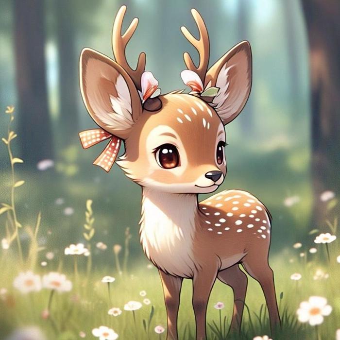 Hình ảnh con nai chibi anime