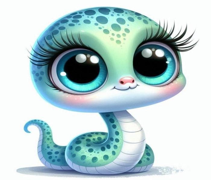 Bộ ảnh rắn chibi cute