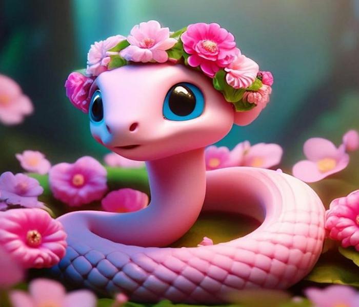 Hình ảnh rắn cute chibi anime hoạt hình