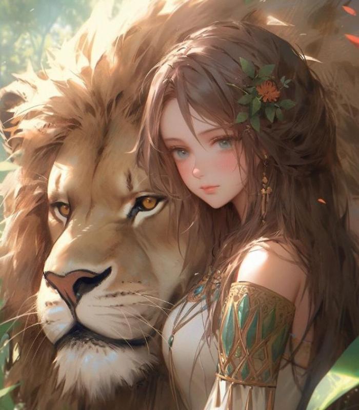 Hình ảnh sư tử anime nữ