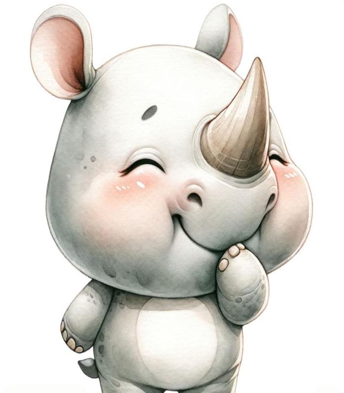 Hình ảnh tê giác dễ thương
