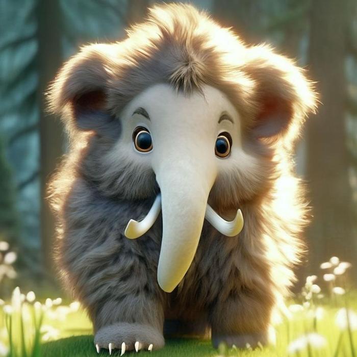 Hình ảnh voi ma mút cute