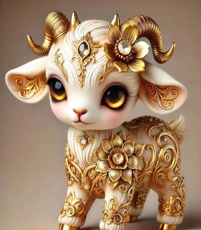 Hình ảnh con dê vàng cute 