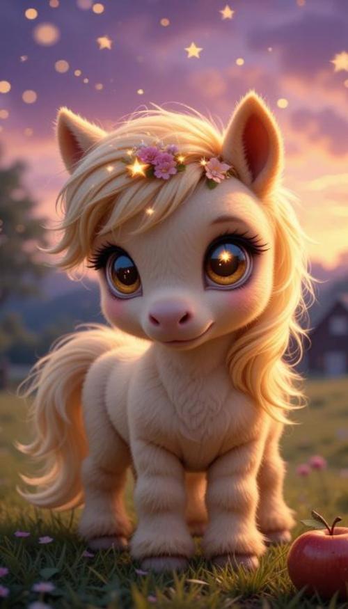 Hình nền điện thoại ảnh ngựa Pony dễ thương