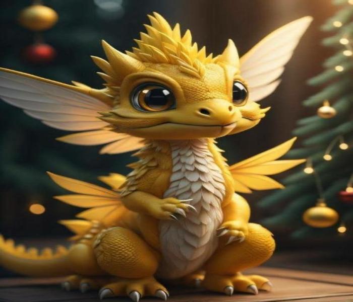 Hình ảnh con rồng vàng 3D